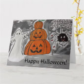 ハッピーハローウィングリーティングカード カード (黄色い花)