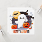 ハッピーハローウィングリーティングカード カード (正面/裏面インサイチュ)