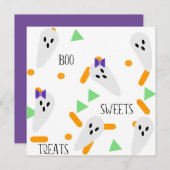 ハッピーハローウィングリーティングカード |幽霊紙吹雪 サンキューカード (正面/裏面)