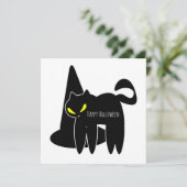 ハッピーハローウィングリーティングカード |怖い黒猫 サンキューカード (スタンド正面)