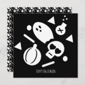 ハッピーハローウィングリーティングカード |振り不気味付け サンキューカード (正面/裏面)