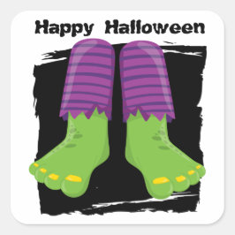 ハッピーハローウィングリーンモンスター足 スクエアシール
