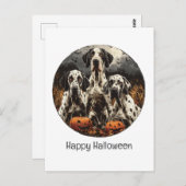 ハッピーハローウィングレートダーンドッグスハロウィーンのカボチャのちょうちん ポストカード (正面/裏面)