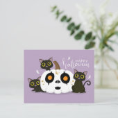 ハッピーハローウィンケルトかぼちゃと黒猫 ポストカード (スタンド正面)