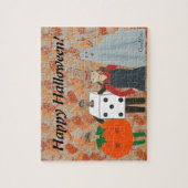 ハッピーハローウィンコスチューム抽象芸術パズル ジグソーパズル (縦)