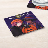 ハッピーハローウィンコスチューム スクエアペーパーコースター (アングル)