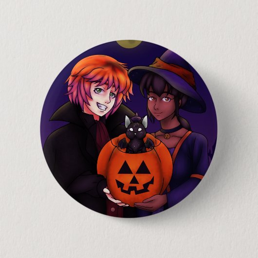 ハッピーハローウィンコスチューム 缶バッジ (正面)