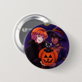 ハッピーハローウィンコスチューム 缶バッジ (正面&裏面)