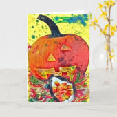 ハッピーハローウィンコラージュ カード (黄色い花)