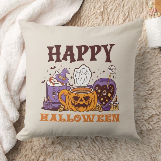 ハッピーハローウィンコーヒービール クッション (ブランケット)
