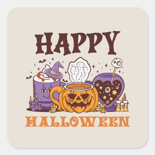 ハッピーハローウィンコーヒービール スクエアシール (正面)