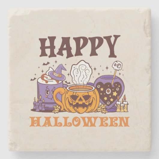 ハッピーハローウィンコーヒービール ストーンコースター (正面)