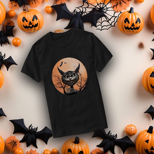 ハッピーハローウィンゴシック猫 Tシャツ