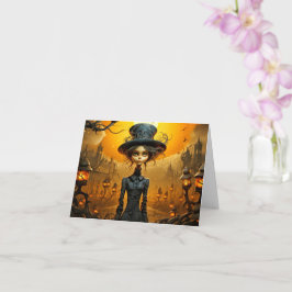 ハッピーハローウィンゴシック魔女デザイン カード