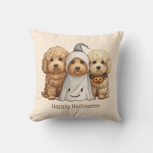 ハッピーハローウィンゴルデンドルドッグス クッション (正面)