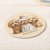 ハッピーハローウィンゴルデンドルドッグス ラウンドペーパーコースター (アングル)