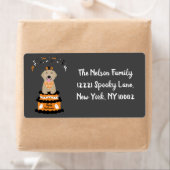 ハッピーハローウィンゴールデンリトリ不気味バー幽霊ブー ラベル (インサイチュ)