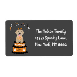 ハッピーハローウィンゴールデンリトリ不気味バー幽霊ブー ラベル