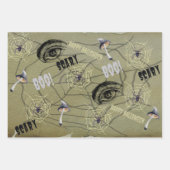 ハッピーハローウィンサイケデリックキノコ型 ラッピングペーパーシート (正面)