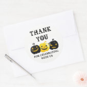 ハッピーハローウィンサンキューメッセージカード ラウンドシール (封筒)