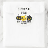 ハッピーハローウィンサンキューメッセージカード ラウンドシール (バッグ)