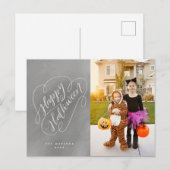 ハッピーハローウィンシックな手書き写真用黒板 ポストカード (正面/裏面)