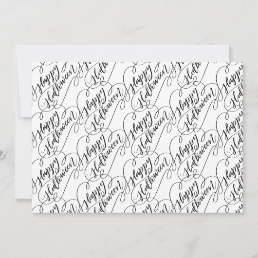 ハッピーハローウィンシックハンドレター写真 招待状 (裏面)