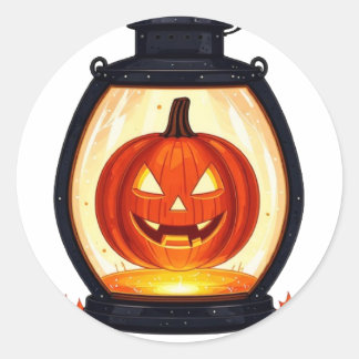 ハッピーハローウィンシリーズ5 – パンプキンランタンステッカー ラウンドシール
