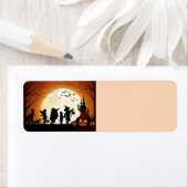 ハッピーハローウィンシルエットの子 ラベル (インサイチュ)