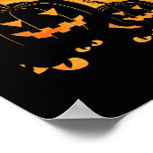 ハッピーハローウィンシルエットブラックキャットアンドフレンズ ポスター (角)