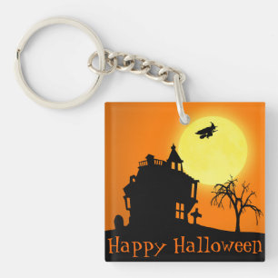 ハッピーハローウィンシルエット横 キーホルダー