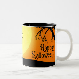 ハッピーハローウィンシルエット横 ツートーンマグカップ