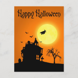 ハッピーハローウィンシルエット横 ポストカード