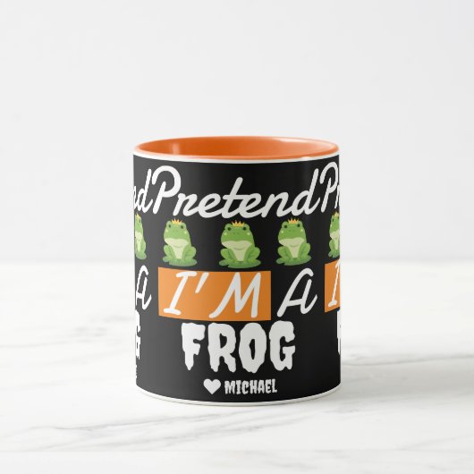 ハッピーハローウィンシンプルのは私がカエルのふりをする マグカップ (中央)