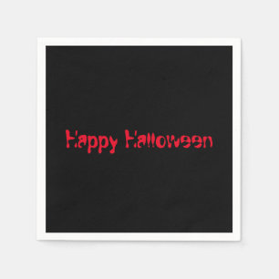ハッピーハローウィンシンプルクリーン無地のブラックナプキン スタンダードカクテルナプキン