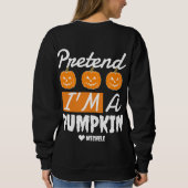ハッピーハローウィンシンプルフリ私はカボチャ スウェットシャツ (裏面)