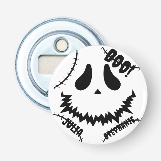 ハッピーハローウィンシンプルブー家族と友人の名前 栓抜き (正面)
