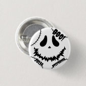 ハッピーハローウィンシンプルブー家族と友人の名前 缶バッジ (正面&裏面)
