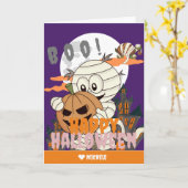 ハッピーハローウィンシンプルミーム家族と友人 カード (黄色い花)