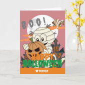 ハッピーハローウィンシンプルミーム家族と友人 カード (黄色い花)