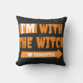 ハッピーハローウィンシンプル魔女コスムと一緒だ クッション (正面)