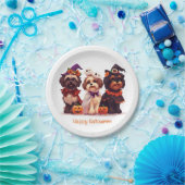 ハッピーハローウィンシーズー（犬）ズドッグ ペーパープレート (パーティー)