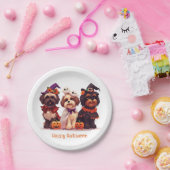 ハッピーハローウィンシーズー（犬）ズドッグ ペーパープレート (パーティー)