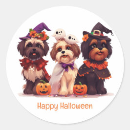 ハッピーハローウィンシーズー（犬）ズドッグ ラウンドシール
