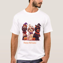 ハッピーハローウィンシーズー（犬）ズドッグ Tシャツ