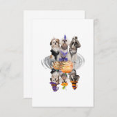 ハッピーハローウィンシーズー（犬）ツードッグコレーカボチャギフト 出欠カード (正面/裏面)