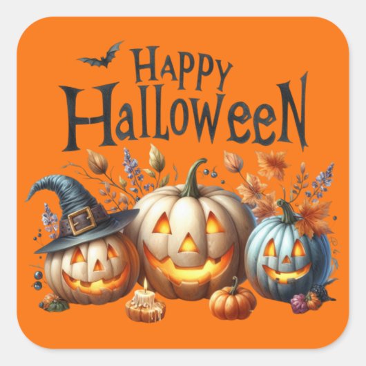 ハッピーハローウィンシール スクエアシール (正面)