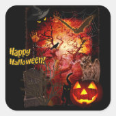 ハッピーハローウィンシール スクエアシール (正面)