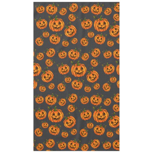 ハッピーハローウィンジャック・オ・ランタン、トリート テーブルクロス (正面)