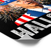 ハッピーハローウィンジョーバイデン氏アメリカ国旗の花火 ポスター (角)